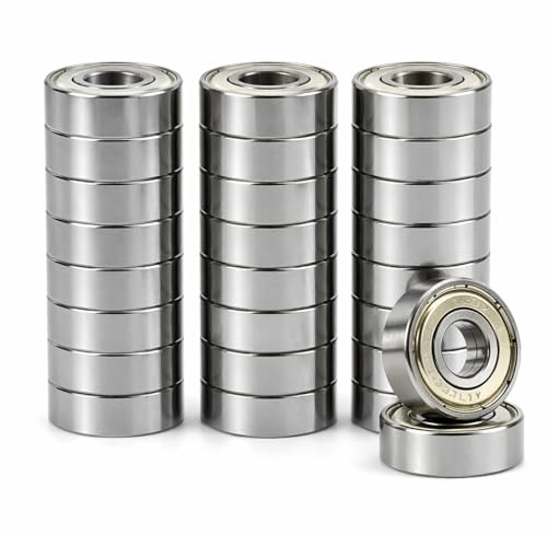 RowGlow 20 stycken 608zz kullager för skateboards skoter inline skridskor longboard, 608 zz kullager metall dubbelt skydd 8 x 22 x 7 mm 608 z (608zz 20 st)