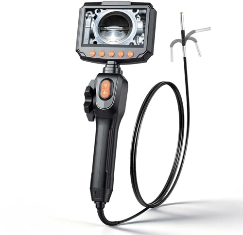 VEVOR Endoscopio Cámara de Inspección Articulado 180°, Cámara de Inspección de Tuberías con Sonda de 3,9 mm, Pantalla IPS, Cable de 1,5 m, Zoom Multinivel, 32 GB, para HVAC Motores Espacios Reducidos
