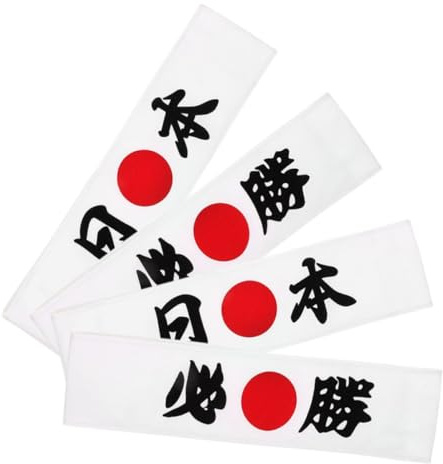 HEMOTON 8pièces Bandeaux Japonais Imprimés Réglables pour Hommes et Garçon Fille Bandeaux Karaté et Ninja pour Costume Samouraï et Accessoires Chef Sushi