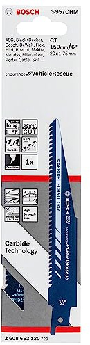 Hoja de sierra sable Bosch Professional S 957 CHM Endurance for VehicleRescue (para metal, 150 x 20 x 1,35 mm, accesorio de sierra sable)