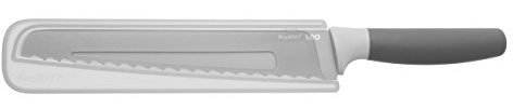 BergHOFF Leo-Coltello da Pane Antiaderente Rivestito in Ceramica con Manico Morbido, 23 cm, Acciaio Inossidabile, Grigio