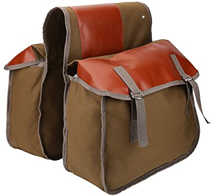 Bolsa portaequipaje para Bicicleta, diseño Retro, Bolsa Trasera Doble para Bicicleta, con Gran Capacidad, para Viajes, Camping y Ciclismo al Aire