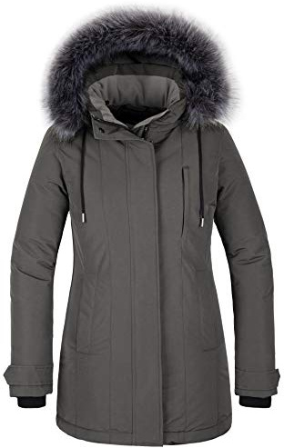 CHIN·MOON Women's Winter Puffer Jacket Waterproof Parka Coat Hooded | Quilted, Warm Insulated, Faux Fur Trim, Stand Collar, Multiple Pockets, Mid-Length, Outdoor, Overcoat