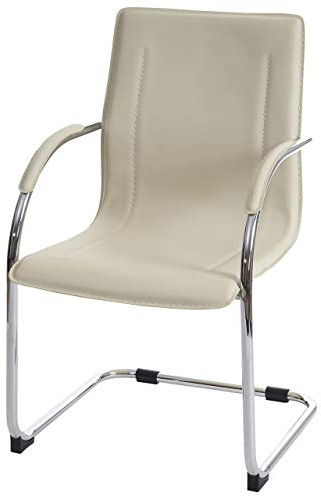 Mendler Silla de conferencias Samara, Silla Cantilever, PVC - crema