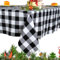 ShinyBeauty Buffalo Check Tischläufer - Plaid Weihnachten Gitter Esszimmer Wohnkultur Couchtisch Läufer - Leinen Partyzubehör (55x55, Schwarz/Weiß)