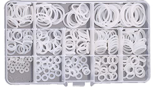 CONPHERON Guarnizione O ring in Nylon, 260 Pezzi M6-M25 Set di Rondelle in Plastica di 13 Misure Anelli di Tenuta Rondella per Rubinetti da Cucina Impianti Idraulici, Kit Guarnizioni O-ring