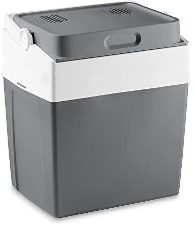 Mobicool MV27 Kühlbox, elektrisch, tragbar, grau, Fassungsvermögen 26 L, Anschluss 12/230 V, Kühlen bis 18 °C unter Raumtemperatur