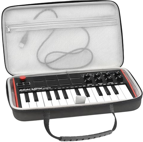 Musiin Hochwertige Samttastaturhülle, kompatibel mit LIVEN Texture, Evoke, XFM, Lofi-12, 8-Bit-Warps, AKAI Professional MPK Mini MK3,Hercules DJControl Mix Ultra, MIDI-Controller-Tastaturhülle (Grau)