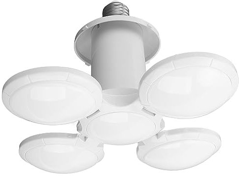 Hyuduo Faltbare Fußball-Glühbirne, LED-Fußball-Glühbirne, E27, E26, 40 W, 6500 K, Verformbare LED-Ladenbeleuchtung, Superhelle Glühbirne für Zuhause, Büro, LED-Garagenleuchte