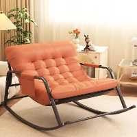 Camping Rocking Chair with Armrests - Indoor Double Modern Breathable Bedroom Sofa Lounger with Cushion, Outdoor Garden Recliner, Ergonomic Chair