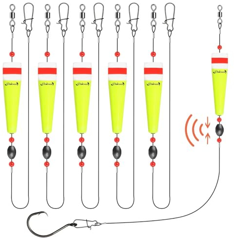 Dovesun Galleggiante Pesca Set per Popping Cork Galleggianti da Pesca Galleggianti per la Pesca a Mosca per Acqua Salata d'Acqua Dolce Attrezzi da Pesca con 5Pezzi