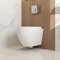 DeerValley Hänge WC Spülrandlos Wand-WC mit superstarker Rundum-Spülung, WC-Sitz mit Absenkautomatik und vollumschließendem Toilettensitz, glatte Keramikoberfläche, weiße Toilettenschüssel 525 x358mm