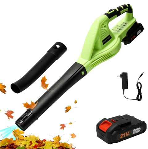 Souffleurs De Feuilles,Souffleur de Feuilles sans Fil 21 V, avec Batterie et Chargeur, 2 Vitesses 3000W Souffleur Batterie pour Le Nettoyage du Jardin et Déneigement Souffleur électrique (1 Batterie)