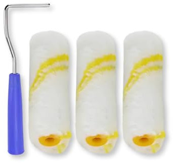 PARENCE.- Juego de 3 rodillos pequeños con mango – rollos de 10 cm, mango de 20 cm – Ideal para trabajos de precisión y retoques