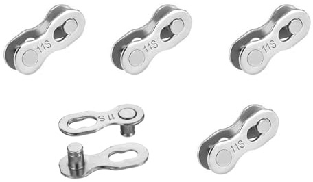 QitinDasen 5 Pares Conector de Cadena de Bicicleta de 11 Velocidades, Eslabón Perdido de Bicicleta, Eslabones de Liberación Rápida de Cadena de Bicicleta Reutilizables (Plateado)