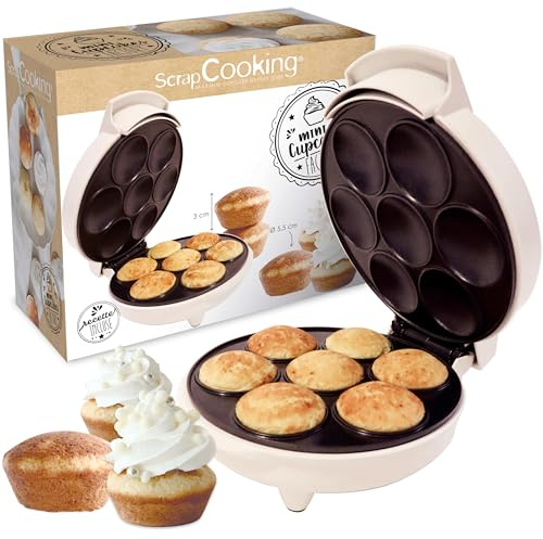 ScrapCooking - Máquina de Cupcakes y Muffins - Mini Cupcakes Factory - Aparato para Hacer Muffins en 5 Minutos - Idea de Regalo para Repostería y Cocina - Receta Incluida - 3892