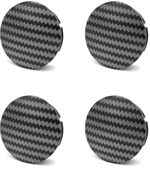 Ysbxitu 4 x 50 mm hjulnavkapslar för fälgkåpor kompatibla med FiAT – hjulnavlock bil navhjul mittkåpa ersätter perfekt passform och hårt omslag – kolfibertextur svart för biltillbehör