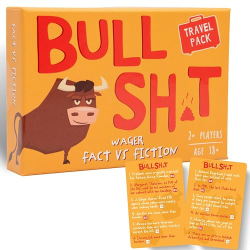 Boxer Gifts Bullsh*t Funny Game for Adults – Can You Tell Who’s Lying? Travel Edition, 2+ Players, Ages 18+