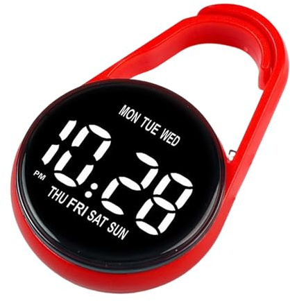 Reloj de bolsillo digital con clip para llavero, pequeño dispositivo de cronometraje para mochilas y cinturón, reloj electrónico, llavero digital