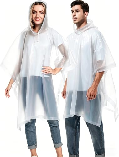 YLVXIG Rain Ponchos For Adults, Men Women Rain Coat,2Pcs | Lightweight, Outdoors,For Camping, Fishing, Theme Parks, Festivals
