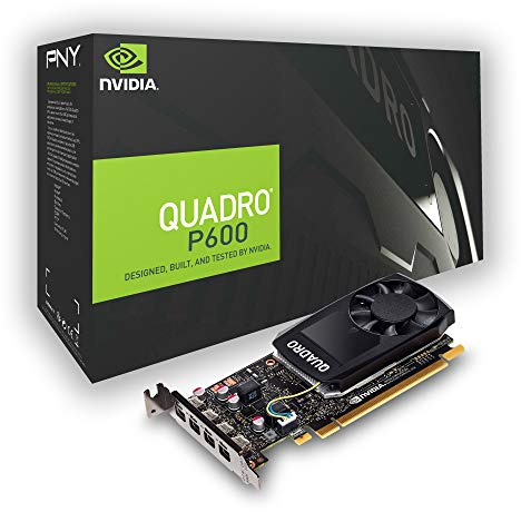 PNY NVIDIA Quadro P600 4x Mini DP 2 GB LP GDDR5 PCI Express professionellt grafikkort – svart