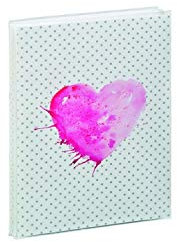 Hama Fotoalbum Lazise (Softcover, 24 Seiten für 24 Fotos im Format 10 x 15 cm, robust, zum Archivieren mit Anekdoten, schützt das Foto, Mini-Album), 4 Motive in zufälliger Herzform