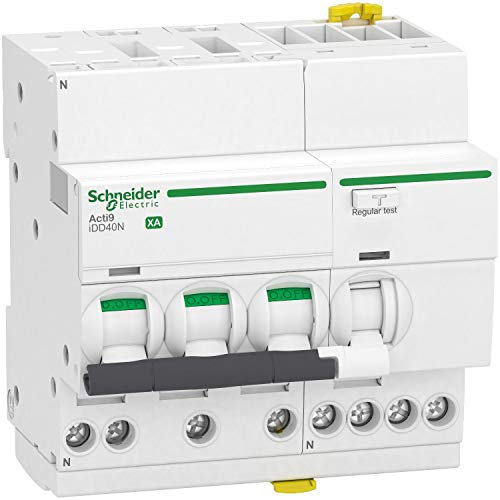 Schneider Electric - ACTI9 iDD40N XA - disjoncteur différentiel auto - 3P+N C 20A 6000A/10kA 30mA AC - A9DP3720