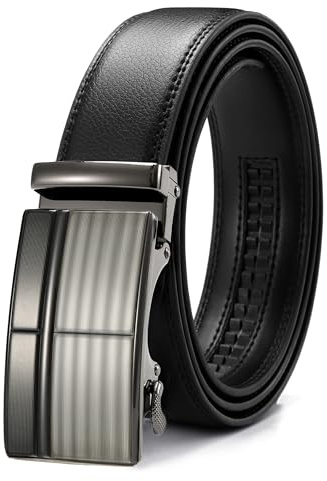 CHAOREN Cinturón de piel con hebilla automática para hombre, ancho de 35 mm, adecuado para pantalones de traje y vaqueros