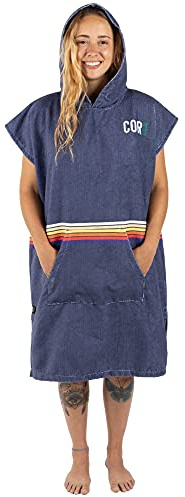 COR Surf Poncho Changing Towel Robe with Hood and Front Pocket | Thick Quick Dry Microfiber Wetsuit Poncho Towel for Surfing Beach Pool Swim (Medium - Knightrider)