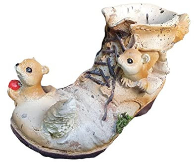 Aspinaworld Gartenfigur, Pflanzschuh mit Eichhörnchen zum bepflanzen, Figur für den Garten, wetterfeste Deko