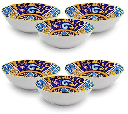 ARCA, Servizio di Ciotole, Set di 6 Ciotole, Realizzate in Melamina, Set per la Tavola, Collezione Portocervo, 22x9 cm