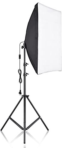 HUIOP Kit Softbox de Photographie de Studio avec Softbox 50x70cm * 1 + trépied en métal 2M * 1 pour la Diffusion en Direct Produit Photo Vidéo