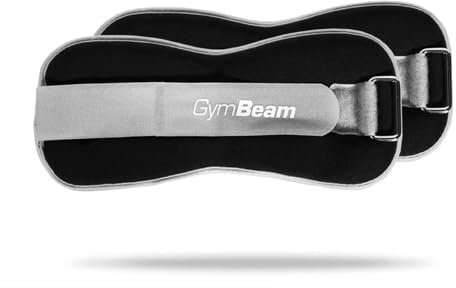 GymBeam - Knöchel- und Handgelenks Gewichtsmanschetten - Gewichtsriemen, Manschetten für Füße und Handgelenke, Zusatzgewichte für Kraft- und Cardiotraining, ideal für zuhause (0.5, Kilogramm) Schwarz