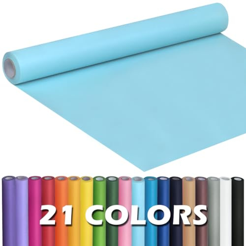 PerkHomy Light Blue Kraft Paper Roll 17.5 x 960 (80') for Gift Wrapping Bouquet Flower Art Painting Craft Writing Packaging Shipping 80GSM 55LB (Light Blue, 17.5 x 80')