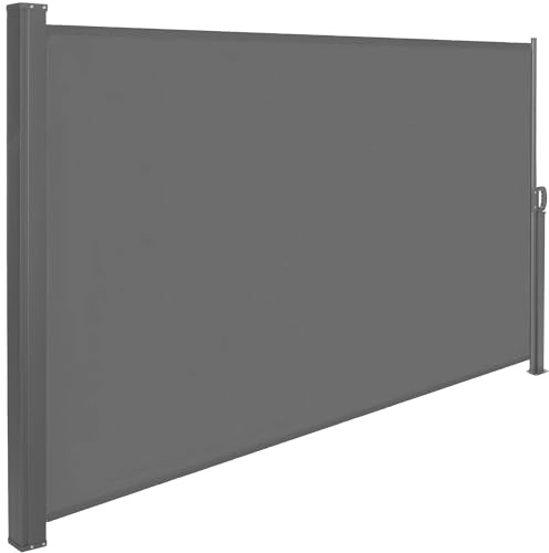 SPRINGOS Toldo lateral, 180 x 350 cm, extensible, protección solar, opaco, estor lateral para terraza, jardín, balcón