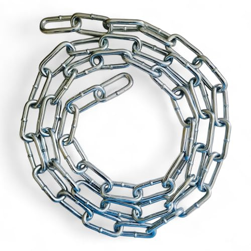 Heavy Duty Rust and Corrosion Proof Galvanised Metal Link Chain Stainless Steel for Bike Lock Padlock Security Gate Fence Gym Weight Lifting Extra Strong Long Length Welded (5MM, Chrome, 0.5 Metre)
