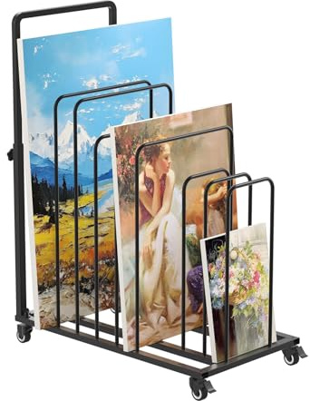 uyoyous Tendedero de secado artificial portátil de 100 x 80 x 45 cm, con ruedas y freno, adecuado para telas de arte y obras de arte