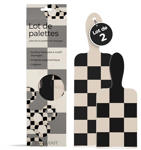 FRAMAR Tablero de Coloración Del Cabello Balayage - Paleta de Tinte Para Resaltar el Kit de Tinte Para el Cabello, Kit de Tinte Para el Cabello Balayage Para Peluquería, En Blanco y Negro - 2 Unidades
