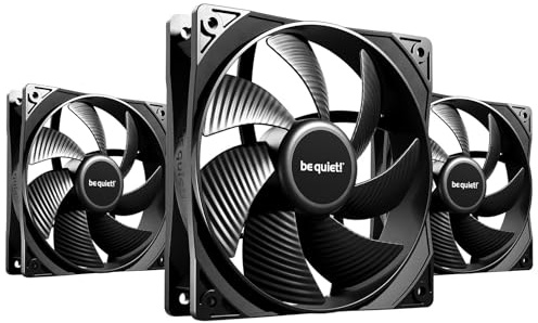 be quiet! Pure Wings 3 Ventilateur PWM 120 mm, 3 ventilateurs inclus, haute vitesse maximale, faible vitesse minimale, cadre de ventilateur optimisé, haute pression d'air, fonctionnement très