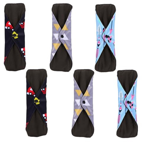 Garneck Toallas Sanitarias Reutilizables de Bambú Diseño de Dos Broches y Capas Intermedias, Super Absorbentes Bolsa de Almacenamiento para Braguitas Color Aleatorio Varios estilos