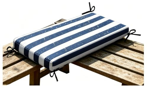 Randig sittdyna utomhus vattentät 80% bänk sittkuddar 57 36 44 båt, 5cm tjock, trädgård uteplats gungstol dyna med halkfri design, rektangulära möbler vadderade