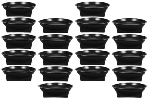 LIGHTAOTAO Resistente la Intemperie de Plástico Negro 16 Piezas Maceta Redonda para Flores Artificiales y Plantas Adecuada para Tumbas y Eventos Funerarios