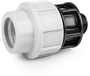 PE Rohr Verschraubung Fittings Klemmfitting Kupplung Außengewinde AG für Verlegerohr Rohrverbinder wählbar (32mm x 3/4)