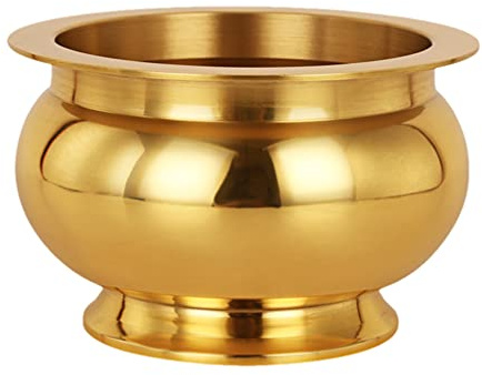 VALICLUD Copper Incense Burner Offering Bowl Bowl Incense Sticks Holder Chinese Asian Style Cone Incense Ash Catcher for Altar Use Rituals Incense Smudging Decoration and More (Golden)