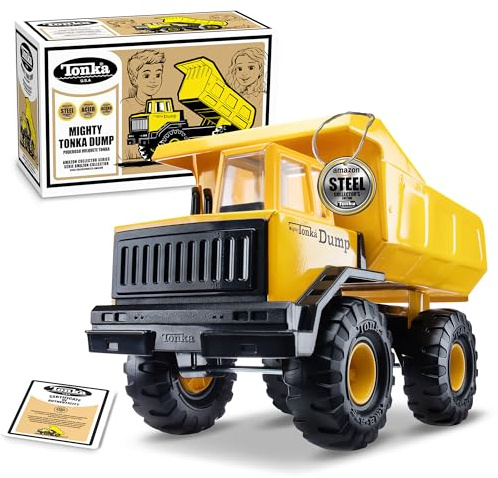 Tonka Retro Mighty Dump Truck - Collector's Edition - Made with 2X More Steel, Kids Construction Toy, Metal Truck, Toy Truck for Boys and Girls, Kids, Toddlers, Ages 3+