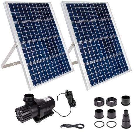 Pompe de bassin solaire innovante, fontaine solaire, jeu d'eau solaire, kit de pompe de bassin solaire pour bassin de jardin, panneau solaire dans un cadre en aluminium stable (Oasis-6000)
