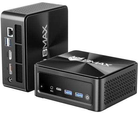 BMAX Mini PC, AMD Ryzen 7 5700U (8C/16T, Fino a 4,3 GHz), Mini Computer 16GB DDR4 512GB NVMe SSD, HDMI, Type-C, DP1.4 Triple Display 4k@60hz WiFi 6 BT5.2 Micro Gaming PC WIN-11 PRO, Studio B5APro G7R3
