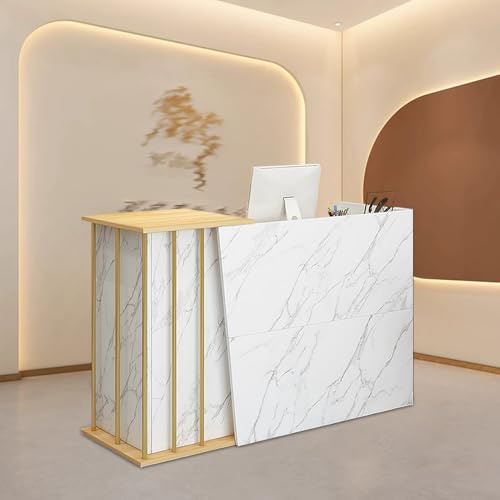 Receptiondisk Med Låsbara Lådor, Kassa- Och Frisördisk, Butiksdisk, Receptionsmöbel För Hem Kontor Kassa Och Detaljhandel Klinik B 100cm