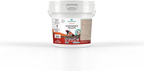AquariumLine Koiessence Pellets – Alimento Base in Pellet da 4,5mm per Carpe Koi e Pesci da Laghetto10L (4.5KG)