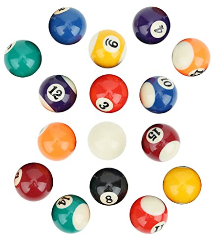 Aumotop 38MM Harts Barn Biljardboll Leksak Mini Biljardbord Tillbehör 16 ST Miljövänligt för Spelrum, Barer, Lätt och Liten Storlek
